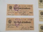 Antique Lot Of 5 The Bank Of California Checks 1910 Bradley Co  Clearing House 1