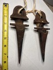 Pair Vintage Cast Iron Sickle Bar Mower Rock Guards Antique Farm Tool Steampunk