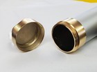 Vintage  1 5  X  52   Aluminum Rod Tube Brass Top Cap Fitted Bottom Cap Left Off
