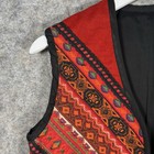Vintage Folk Boho Patterned Embroidered Wool Vest Mens Size M  18x20 Colorful