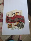 Blackjack 21 Stamped Metal Sign Kate Ward Thacker Gameroom Cards Bar 14x16 5 