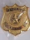 Security Guard Badge Gold Star Nos Metal Hat Badge