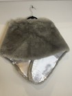 Gray Faux Fur Wrap Stole Scarf Wedding Women   s One Size Glam Formal Nye Gatsby