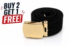 Military Canvas Web Belt Adjustable Gold Buckle 56inch Buy 2 Get 1 Free 