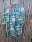 Vintage Diamond Head Sportswear  Alohahawaiian Shirt Men Large Rayon Woody Wagon