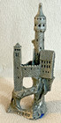 Vintage 1995 Pewter Castle Figurine Signed Mopex