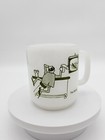 Vintage Jeanette Glass  the Barfly  Milkglass Mug 1972