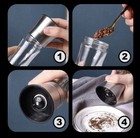 Premium Stainless Steel Salt And Pepper Grinder Shaker Mill Vintage Glass 2 Pack