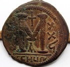 Roman Byzantine   Justinian I   Ae Follis   Antioch   552-553 Ad   Ry 26   36 Mm