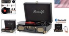 Vintage Bluetooth Vinyl Record Player - Portable 3-speed Turntable With Speakers