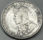 1919 Silver Canada 25 Cents Quarter Coin   Cleaned