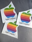 Lot Of 3 Vintage 90   s Apple Macintosh Computer Logo Rainbow Decal Stickers