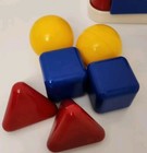 Vintage Ambi Toys Shape Sorting Cube Baby Educational Toy With Key Red Blue