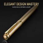 Fine Nib Fountain Pen Set With Ink Cartridges  Converter   Sleeve - Gold Finish