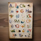 Large 24x36 Alphabet Animal Abc Wall Art Canvas Kids Room Nursery D  cor