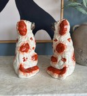 Rare Large Pair Of Staffordshire Dogs  chunky  1850 Antique Victorian Spaniels