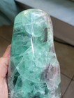 Polished Green   Purple Fluorite Crystal Healing Point Tower Freeform
