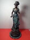 1898 Antique Auguste Moreau Signed  at The River  Bronze Sculpture With Coa 23  