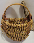 Woven Basket Wall Pocket Wicker Rope Home Decor Cottage Farmhouse Style 9  Tall