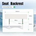 For Universal Boat Seat Backrest W folding Arms Leaning Post White   Silvery