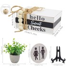 Bathroom Shelf Decor Signs  Book Stack And 3d Round Signs With Sweet Cheeks