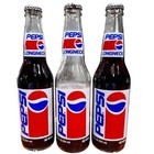 Vtg Pepsi Stars   Stripes America   s Cup 3 Bottle Set Wood Case 1987 1988 1992