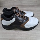 Nike Golf Shoes Brown White 309894-121 Leather Golfing Cleats Men   s Size 8 5