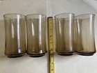 Vintage Set Of 4 Libbey Bolero Tawny Brown Flat Water Glasses Tumblers 5 25 