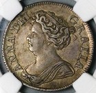 1714 Ngc Xf 40 Anne Shilling Great Britain Plumes Roses Silver Coin  25090702d 