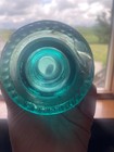 Vintage Hemingray 53 Cd 202 Aqua Blue Glass Telephone Insulator Made In Usa