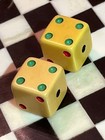 Rare Old Butterscotch Bakelite Tri-color Pip Dice Pair 031826 