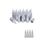 14mmx1 5 Wheel Spike Lug Nuts  Set Of Chrome M14x1 5  14x1 5 20 Silver