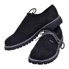 Bavarian Men s Suede Leather Shoes Black Traditional Oktoberfest Wearing Shoes