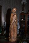 Vintage Madonna Hand Carved Wood Mother   Child Large Sculpture