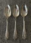 Rose Pattern By Wallace  1898 Sterling Silver Teapoons-5-7 8 -set Of 3 Spoons