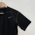 Nike Pro Combat Dri-fit Shirt Mens Large Black Compression Short Sleeve Gym Top