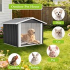 Metal Dog House Outdoor Storage Shed Waterproof Pet Shelter Dog Kennel Cage Gray