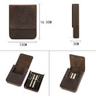 Usa 6-slot Genuine Leather Pen Case Home Office Pencil Holder Pens Organizer Bag