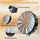 10 Pcs Laser Color Tambourines For Adults And Kids - 8in Hand