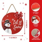 Christmas Snowman Door Sign Front Door Decor Wall Hanging Decoration Xmas Woo   