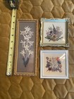 Vintage Framed Real Edelweiss Floral Arrangements X 3