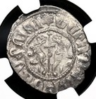 Crusaders  Cilician Armenia  Levon I  1198-1219  Silver Tram  Ngc Au55