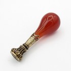 Antique Sterling And Agate Bulb Shaped Desk Seal