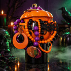 Vintage Mystery Jewelry Jar   Beautiful Mix Diferent Colors 