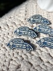Vtg 1970 s Volkswagen Vw Beetle Bug Magnet Set Of 5 Blue Refrigerator Magnets