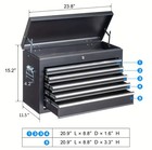 Black Metal 5-drawer Lockable Tool Box Chest W  Handle  Liners  330 Lb