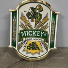 New Vtg Mickeys Malt Liquor Beer The Mean Green Bar Light 1 Sign 1983 Hornet Bee