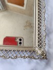 Vintage Vanity Mirror Tray Gold Tone Ornate  Filigree   Handheld Mirror 7x12