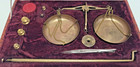 Vintage Apothecary Jeweler Gold Scale W weights
