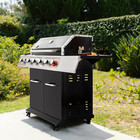 Ga5404h 5-burner Propane Gas Grill With Side Burner   Warming Rack  Outdoor Bbq